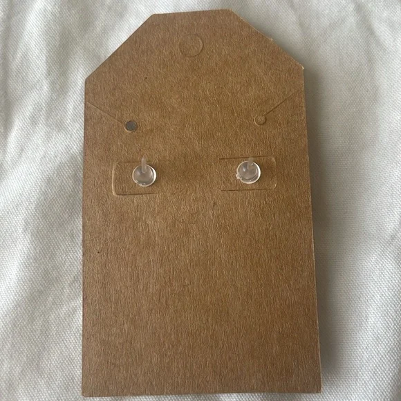 White Zipper Earring‎ Studs with Plastkc Backings - Picture 4 of 4